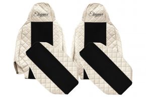 Housses de siège sur mesure ELEGANCE Q pour SCANIA S NEXTGEN (à partir de 01.2017) - appuie-têtes étroits - beige clair