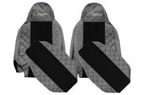 Housses de siège sur mesure ELEGANCE Q pour SCANIA S NEXTGEN (à partir de 01.2017) - appuie-têtes étroits - grises