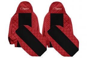 Housses de siège sur mesure ELEGANCE Q pour SCANIA S NEXTGEN (à partir de 01.2017) - appuie-têtes étroits - rouges