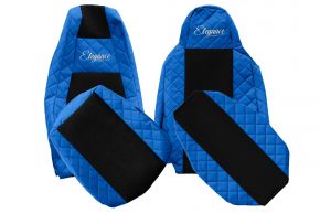 Housses de siège sur mesure ELEGANCE Q pour SCANIA G NEXTGEN (à partir de 01.2017) - appuie-tête conducteur étroit - bleues