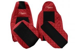Housses de siège sur mesure ELEGANCE Q pour SCANIA G NEXTGEN (à partir de 01.2017) - appuie-tête conducteur étroit - rouges