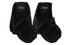 Housses de siège sur mesure ELEGANCE Q pour DAF XG+ (à partir de 10.2021) - siège passager sans tablette - noir et rouge