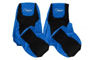 Housses de siège sur mesure ELEGANCE Q pour DAF XG+ (à partir de 10.2021) - siège passager sans tablette - bleues