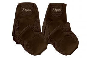 Housses de siège sur mesure ELEGANCE Q pour DAF XG+ (à partir de 10.2021) - siège passager sans tablette - marron