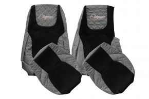 Housses de siège sur mesure ELEGANCE Q pour DAF XG+ (à partir de 10.2021) - siège passager sans tablette - grises