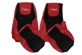 Housses de siège sur mesure ELEGANCE Q pour DAF XG+ (à partir de 10.2021) - siège passager sans tablette - rouges