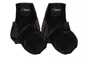 Housses de siège sur mesure ELEGANCE Q pour DAF XG+ (à partir de 10.2021) - sièges identiques - noir et rouge