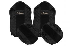 Housses de siège sur mesure ELEGANCE Q pour IVECO STRALIS S-WAY (03.2019-12.2023) - noires