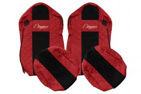 Housses de siège sur mesure ELEGANCE Q pour IVECO STRALIS S-WAY (03.2019-12.2023) - rouges