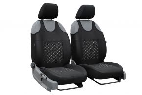 Housses universelles en tissu MOTIVE adaptées pour Volkswagen Crafter, noires avec surpiqûres grises, 2 pcs