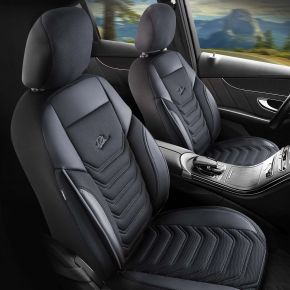 Jeu de housses avant Peru gris-noir | Eco-cuir + Piqué | FORD RANGER