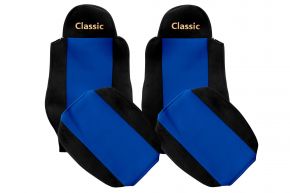 Housses de siège sur mesure CLASSIC pour MAN TGM (01.2005-12.2012) - ceinture passager hors du siège - bleues