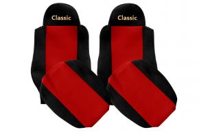 Housses de siège sur mesure CLASSIC pour MAN TGM (01.2005-12.2012) - ceinture passager hors du siège - rouges