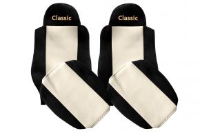 Housses de siège sur mesure CLASSIC pour MAN TGM (01.2005-12.2012) - ceintures fixées aux sièges - beige clair