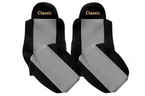 Housses de siège sur mesure CLASSIC pour MAN TGM (01.2005-12.2012) - ceintures fixées aux sièges - grises