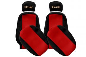 Housses de siège sur mesure CLASSIC pour VOLVO FL (01.1998-12.2001) - appuie-tête réglables - rouges