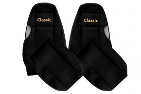 Housses de siège sur mesure CLASSIC pour SCANIA 4 (01.1995-12.2004) - appuie-tête intégrés - noires