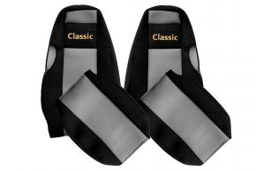 Housses de siège sur mesure CLASSIC pour SCANIA 4 (01.1995-12.2004) - appuie-tête intégrés - grises