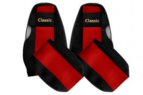 Housses de siège sur mesure CLASSIC pour SCANIA 4 (01.1995-12.2004) - appuie-tête intégrés - rouges