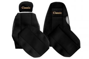 Housses de siège sur mesure CLASSIC pour SCANIA 4 (01.1995-12.2004) - appuie-tête différents - noires