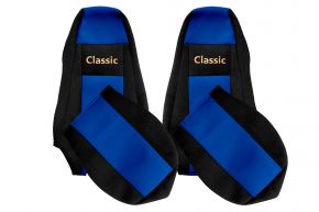 Housses de siège sur mesure CLASSIC pour SCANIA P (01.2005-12.2016) - appuie-tête intégrés - bleues