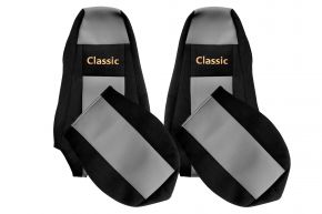 Housses de siège sur mesure CLASSIC pour SCANIA P (01.2005-12.2016) - appuie-tête intégrés - grises