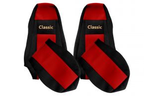 Housses de siège sur mesure CLASSIC pour SCANIA P (01.2005-12.2016) - appuie-tête intégrés - rouges