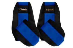 Housses de siège sur mesure CLASSIC pour RENAULT MAGNUM MILLENIUM (01.2002-12.2007) - appuie-tête intégrés - bleues
