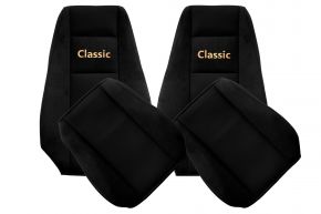 Housses de siège sur mesure CLASSIC pour RENAULT MAGNUM NEW SIZE (01.2008-12.2013) - appuie-tête intégrés - noires