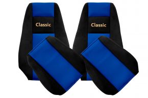 Housses de siège sur mesure CLASSIC pour RENAULT MAGNUM NEW SIZE (01.2008-12.2013) - appuie-tête intégrés - bleues