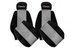 Housses de siège sur mesure CLASSIC pour MERCEDES AXOR (01.1996-12.2004) - appuie-tête réglables - grises