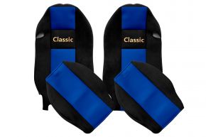 Housses de siège sur mesure CLASSIC pour MERCEDES ACTROS MP 2 (01.2003-12.2006) - appuie-tête intégrés - bleues