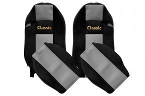 Housses de siège sur mesure CLASSIC pour MERCEDES ACTROS MP 2 (01.2003-12.2006) - appuie-tête intégrés - grises