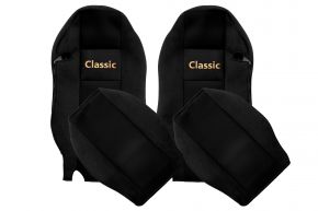 Housses de siège sur mesure CLASSIC pour MERCEDES ACTROS MP 3 (01.2007-12.2010) - appuie-tête intégrés - noires