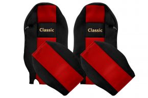 Housses de siège sur mesure CLASSIC pour MERCEDES ACTROS MP 3 (01.2007-12.2010) - appuie-tête intégrés - rouges