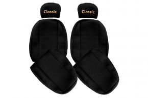 Housses de siège sur mesure CLASSIC pour MAN F2000 (01.1994-12.2000) - ceinture passager hors du siège - noires