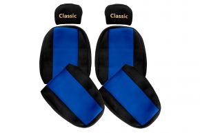 Housses de siège sur mesure CLASSIC pour MAN F2000 (01.1994-12.2000) - ceinture passager hors du siège - bleues