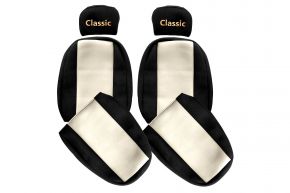 Housses de siège sur mesure CLASSIC pour MAN F2000 (01.1994-12.2000) - ceinture passager hors du siège - beige clair