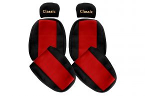Housses de siège sur mesure CLASSIC pour MAN F2000 (01.1994-12.2000) - ceinture passager hors du siège - rouges