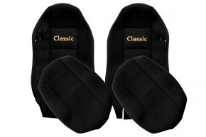 Housses de siège sur mesure CLASSIC pour MAN TGX (01.2007-03.2020) - sièges ordinaires (hors ISRI) - noires