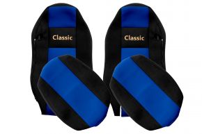 Housses de siège sur mesure CLASSIC pour MAN TGX (01.2007-03.2020) - sièges ordinaires (hors ISRI) - bleues