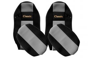 Housses de siège sur mesure CLASSIC pour MAN TGX (01.2007-03.2020) - sièges ordinaires (hors ISRI) - grises