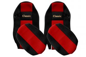 Housses de siège sur mesure CLASSIC pour MAN TGX (01.2007-03.2020) - sièges ordinaires (hors ISRI) - rouges