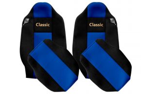 Housses de siège sur mesure CLASSIC pour RENAULT T (01.2014-04.2021) - appuie-tête intégrés - bleues