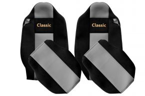 Housses de siège sur mesure CLASSIC pour RENAULT T (01.2014-04.2021) - appuie-tête intégrés - grises