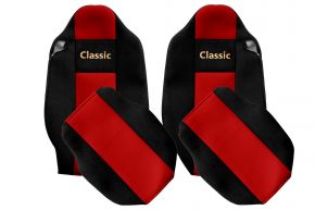 Housses de siège sur mesure CLASSIC pour RENAULT T (01.2014-04.2021) - appuie-tête intégrés - rouges