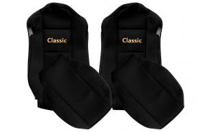 Housses de siège sur mesure CLASSIC pour MERCEDES ACTROS MP 4 (01.2011-12.2018) - sièges standard - noires