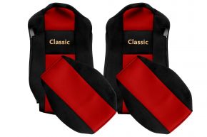 Housses de siège sur mesure CLASSIC pour MERCEDES ACTROS MP 4 (01.2011-12.2018) - sièges standard - rouges