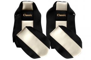 Housses de siège sur mesure CLASSIC pour MAN TGX (01.2007-03.2020) - siège conducteur ISRI - beige clair