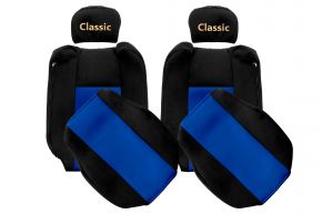 Housses de siège sur mesure CLASSIC pour RENAULT T (01.2014-04.2021) - appuie-tête réglables - bleues
